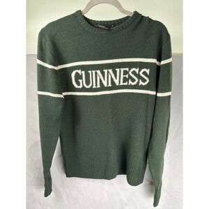 Guinness Men's Bottle Green Knit Sweater Pullover Crew Neck Size S Small